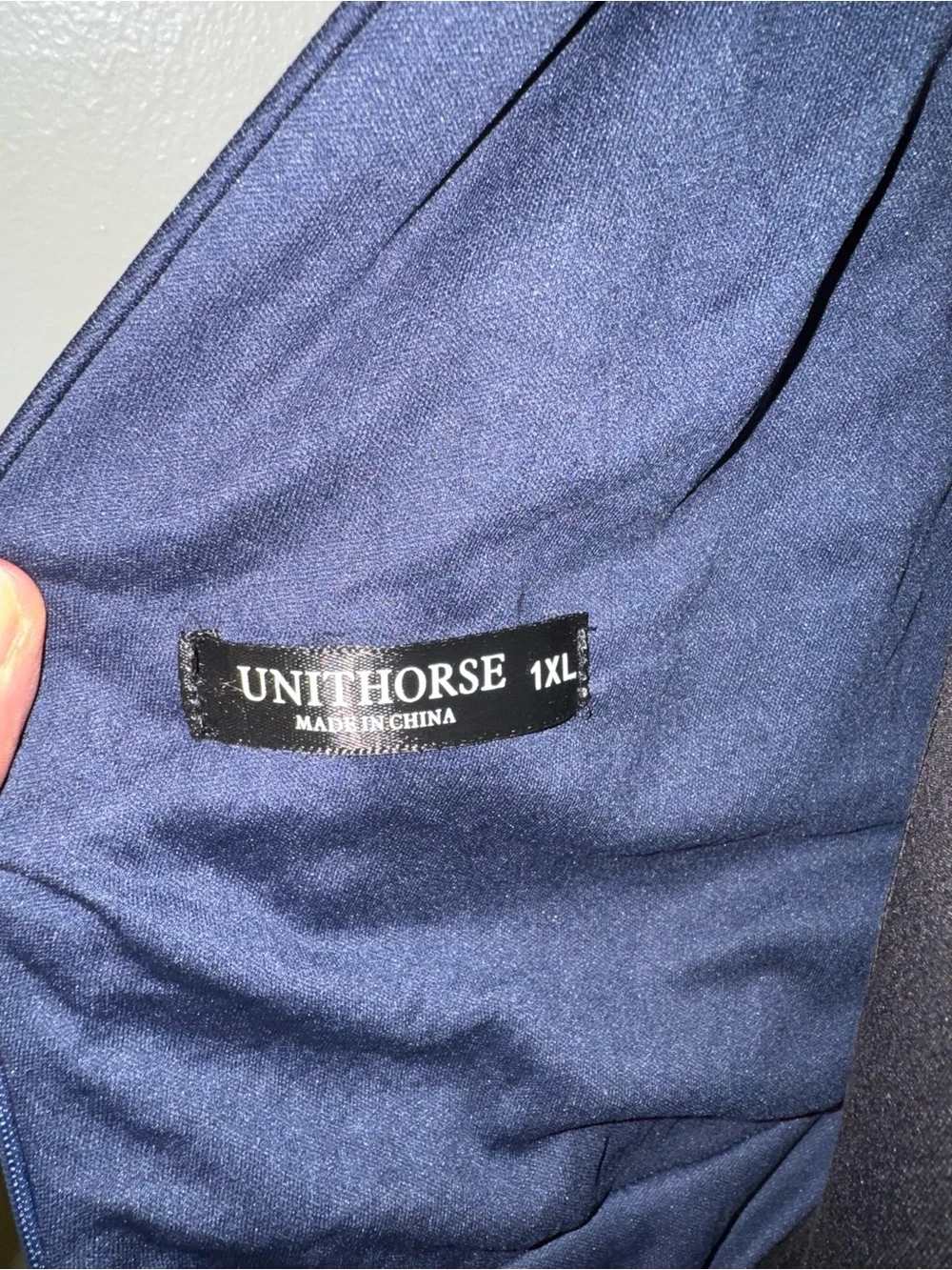 UNITHORSE Navy Iridescent Sequin Formal Gown Plus Size 1XL